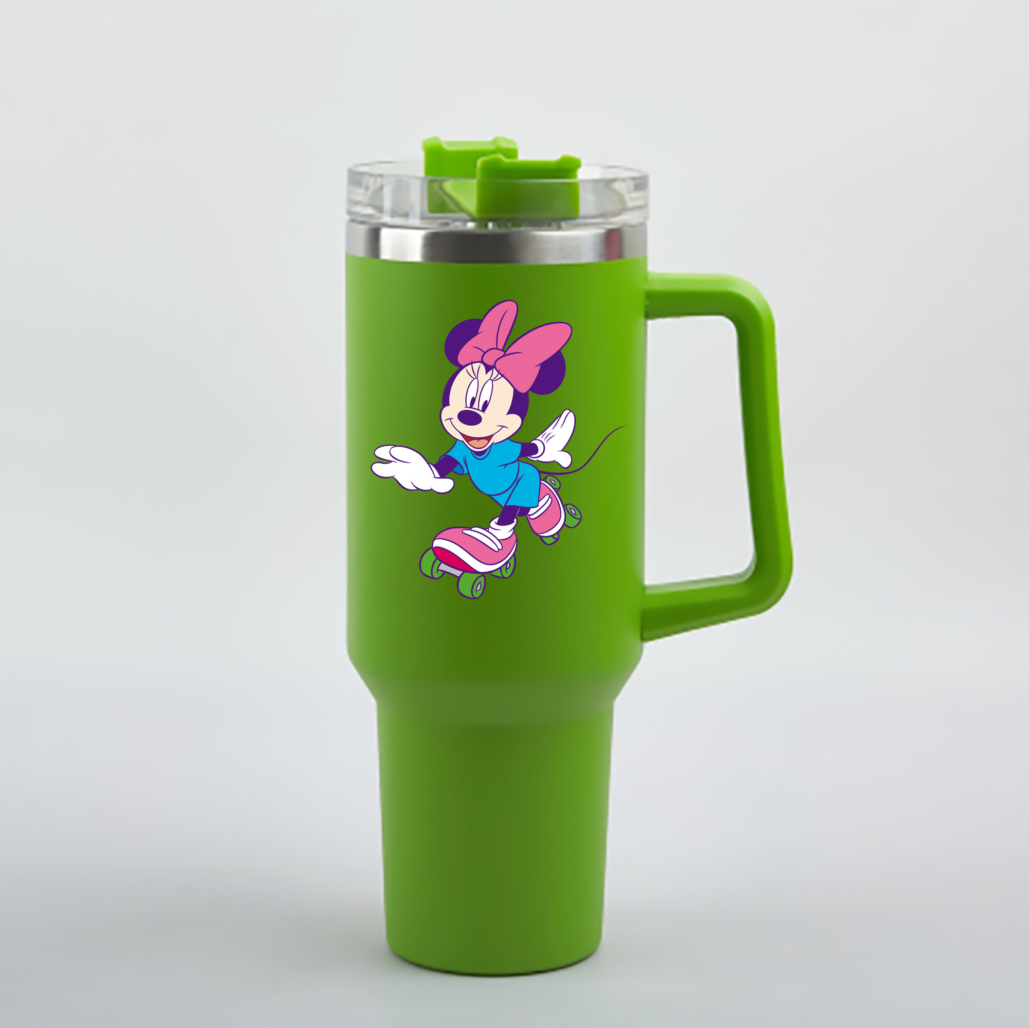 ミッキーマウス Mickey Mouse 1200mL車用タンブラー - クリスタルステッカー（プラスチックストロー付き）